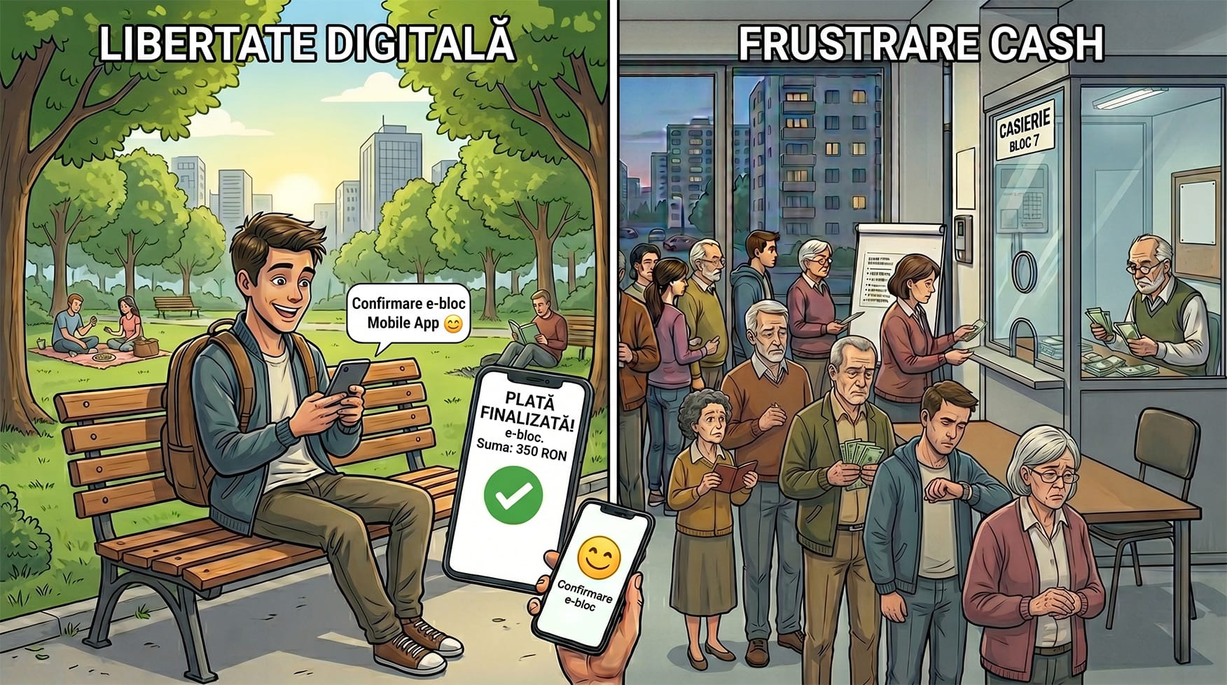 plata intretinere telefon aplicatie vs coada